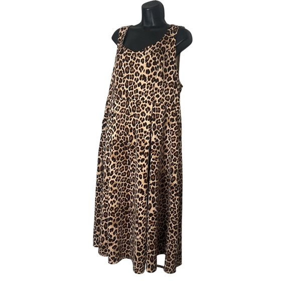 Torrid Leopard Animal Print Sweetheart Skater Midi Pocket Dress - Picture 2 of 10